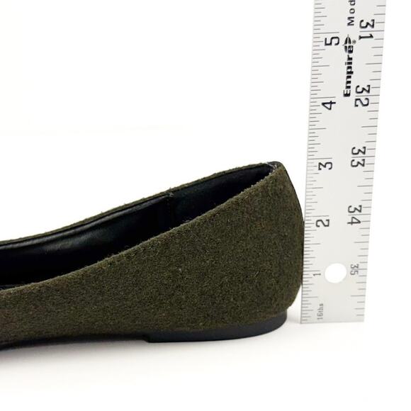 Rampage Safari Green Wool Strappy Button Pointed Toe Flats Sz 8.5 Comfort Trendy - Picture 11 of 12